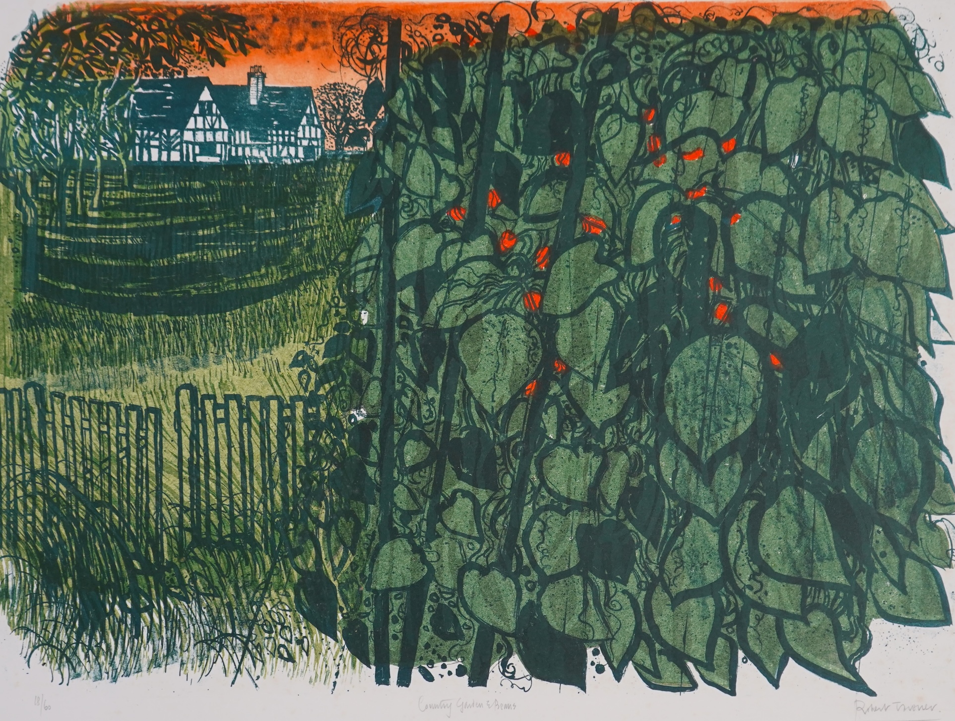 Robert Tavener RE, 1920-2004, 'Country garden & Beans'